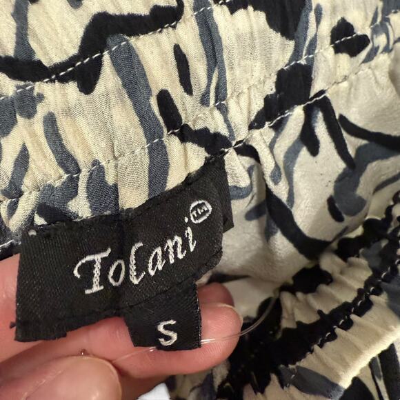 TOLANI BOHO WIDE LEG SILK PANTS SIZE SMALL - Picture 3 of 4